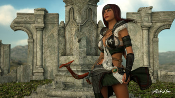 Картинка 3д+графика амазонки+ amazon лук взгляд девушка