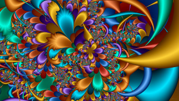 Картинка 3д+графика фракталы+ fractal цвета фон узор