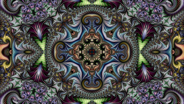 Картинка 3д+графика фракталы+ fractal цвета фон узор