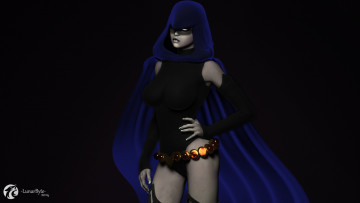 Картинка 3д+графика люди+ people накидка маска фон взгляд девушка