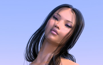 Картинка 3д+графика портрет+ portraits взгляд девушка фон