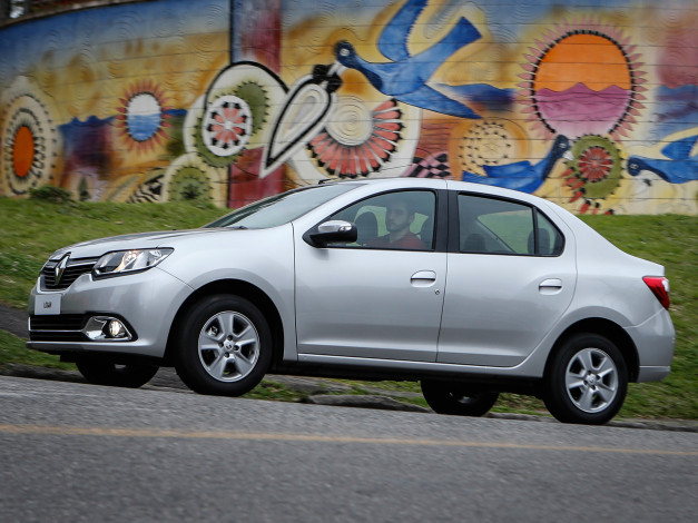 Обои картинки фото автомобили, renault, серый, 2013г, br-spec, logan