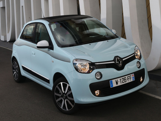 Обои картинки фото автомобили, renault, twingo, серый, 2014г