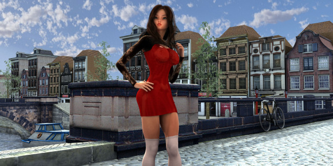 Обои картинки фото 3д графика, люди , people, девушка, взгляд