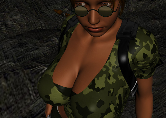 Обои картинки фото lara, 3д графика, фантазия , fantasy, девушка, фон, взгляд