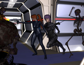 Картинка 3д+графика фантазия+ fantasy оружие фон взгляд девушки