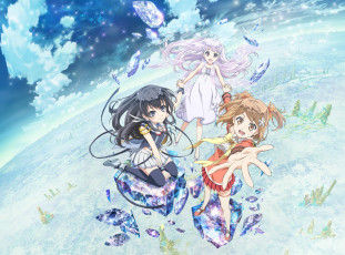 Картинка аниме unknown +другое kawamura toshie rimo dual dorothy кристаллы небо девочки арт