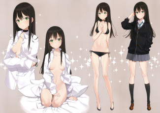 Картинка аниме idolm@ster bra nopan no scan ashito bikini breasts cleavage idolmaster cinderella girls shirt oyari open rin skirt swimsui shibuya seifuku