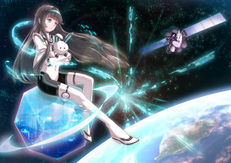 Картинка аниме оружие +техника +технологии tagme artist арт девушка космос