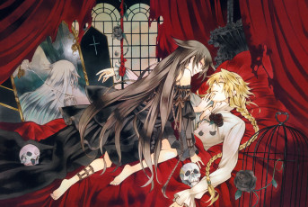Картинка аниме pandora+hearts жертва гроб pandora hearts alice baskerville шипы клетка разбитое зеркало черепа