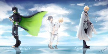 Картинка аниме owari+no+seraph мальчики последний серафим парни небо