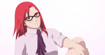 Картинка аниме naruto karin девушка взгляд фон