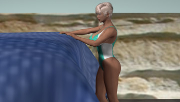 Картинка 3д+графика люди+ people девушка взгляд фон