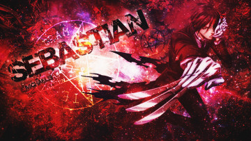 Картинка аниме kuroshitsuji себастьян dinocojv тёмный дворецкий демон арт ножи