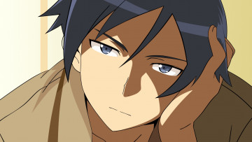 Картинка аниме oreimo взгляд мальчик фон