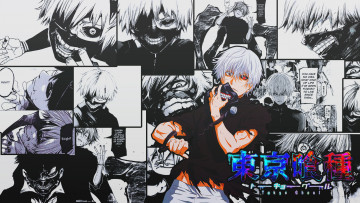 Картинка аниме tokyo+ghoul коллаж арт dinocojv канеки кен манга токийский гуль