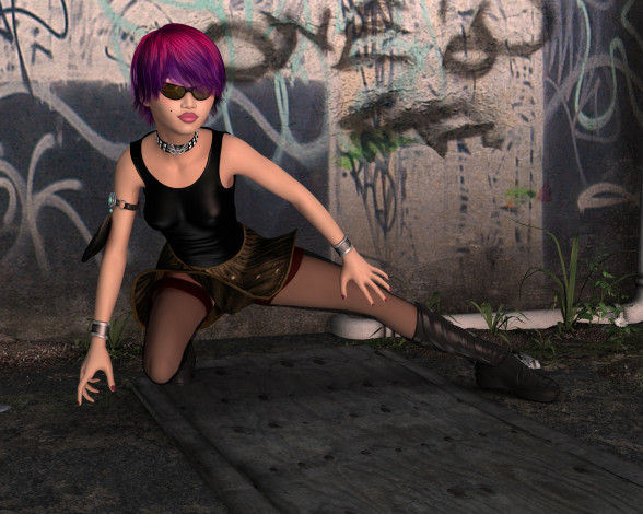 Обои картинки фото 3д графика, люди , people, фон, взгляд, девушка