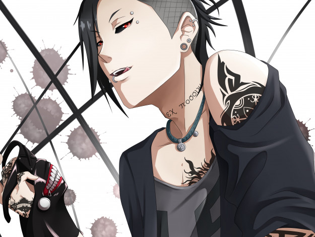 Обои картинки фото аниме, tokyo ghoul, токийский, гуль, арт, парень, ута
