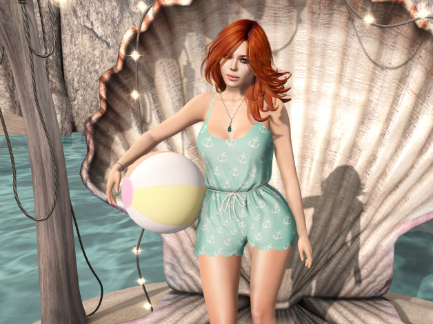 Обои картинки фото 3д графика, люди , people, фон, рыжая, взгляд, девушка