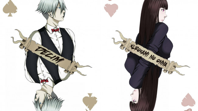 Обои картинки фото аниме, death parade, арт, девушка, карты, судья, парад, смерти, деким