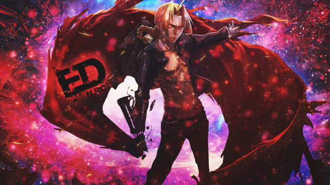 Обои картинки фото аниме, fullmetal alchemist, плащ, парень, dinocojv, арт