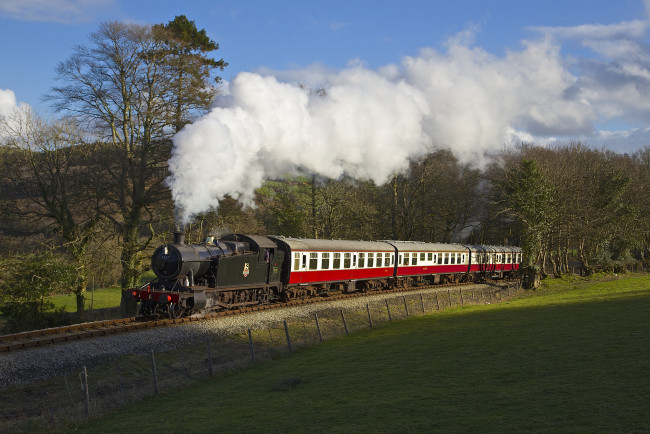 Обои картинки фото техника, паровозы, дорога, железная, паровоз, рельсы