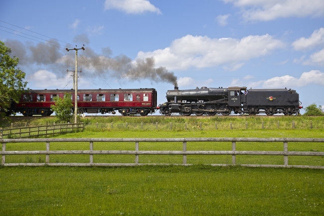 Обои картинки фото техника, паровозы, паровоз, рельсы, дорога, железная