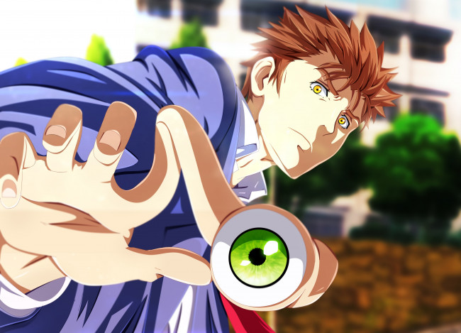 Обои картинки фото kiseijuu,  sei no kakuritsu, аниме, учение, о, жизни, паразит, правик, глаз, рука, арт, шиничи, изуми, sei, no, kakuritsu