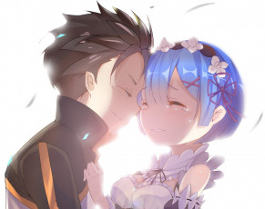 Картинка аниме re +zero+kara+hajimeru+isekai+seikatsu субару рем