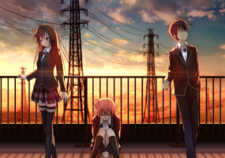 Картинка аниме oregairu фон взгляд девушка