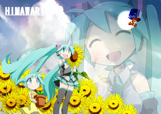 Картинка аниме vocaloid девушка взгляд фон