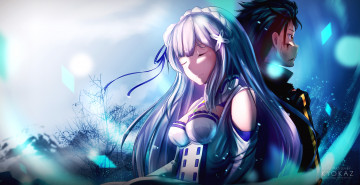 Картинка аниме re +zero+kara+hajimeru+isekai+seikatsu фон взгляд девушка