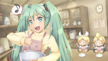 Картинка аниме vocaloid фон взгляд девушка