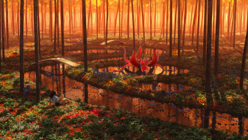 Картинка фэнтези иные+миры +иные+времена лес