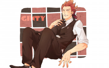 обоя аниме, death parade, парень, кот