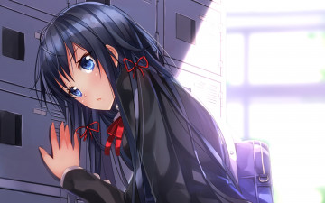 Картинка аниме oregairu фон взгляд девушка