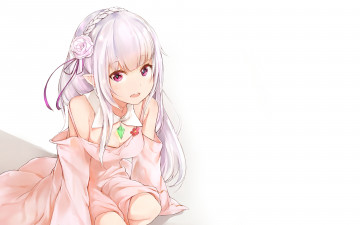 Картинка аниме re +zero+kara+hajimeru+isekai+seikatsu фон взгляд девушка