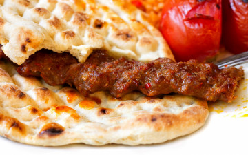 Картинка еда мясные+блюда кебаб лепешка