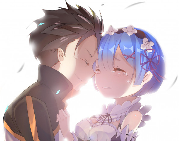 Обои картинки фото аниме, re,  zero kara hajimeru isekai seikatsu, субару, рем