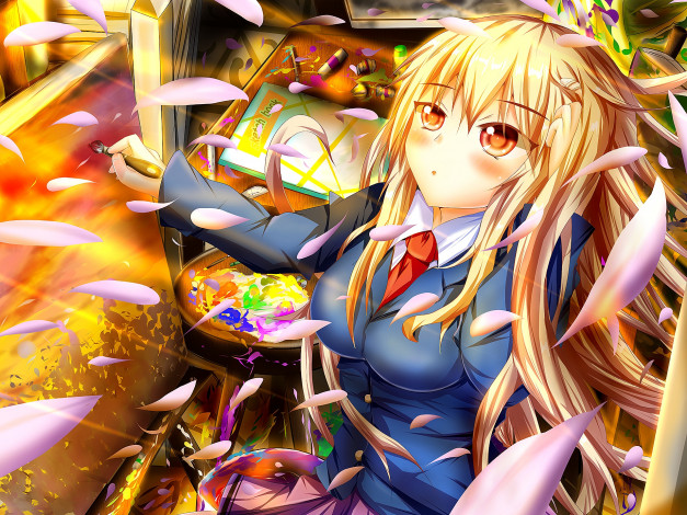 Обои картинки фото аниме, sakurasou no pet na kanojo, девушка, взгляд, фон