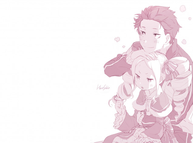 Обои картинки фото аниме, re,  zero kara hajimeru isekai seikatsu, девочка, субару