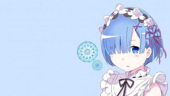 Обои картинки фото аниме, re,  zero kara hajimeru isekai seikatsu, фон, взгляд, девушка