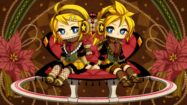 Обои картинки фото аниме, vocaloid, девушки, взгляд, фон