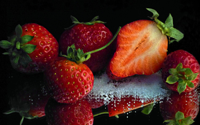 Обои картинки фото еда, клубника,  земляника, десерт