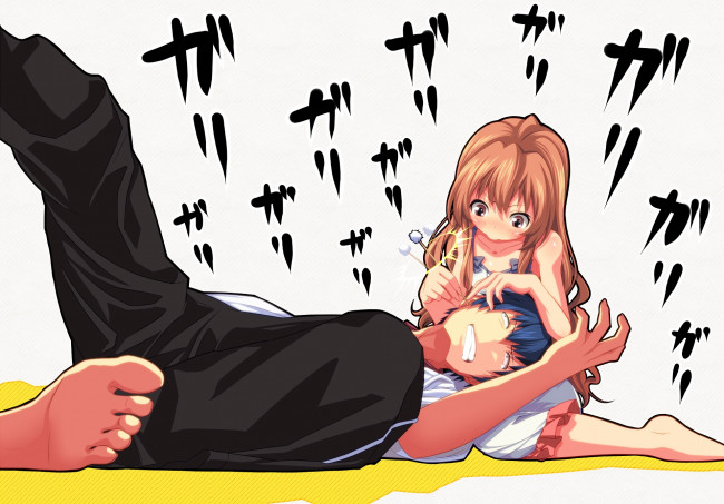 Обои картинки фото аниме, toradora, девушка, фон, взгляд