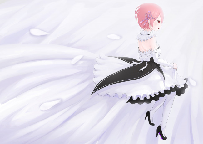 Обои картинки фото аниме, re,  zero kara hajimeru isekai seikatsu, взгляд, девушка, фон