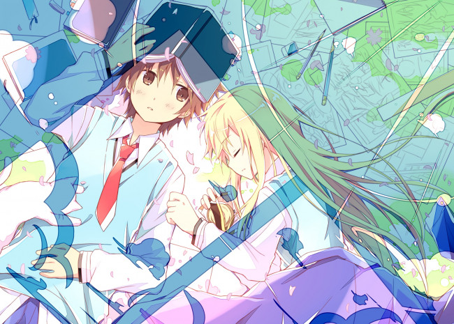 Обои картинки фото аниме, sakurasou no pet na kanojo, девушка, взгляд, фон