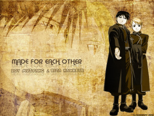 Картинка аниме fullmetal+alchemist mustang roy алхимик военные hawkeye riza