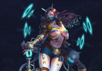 Картинка аниме оружие +техника +технологии девушка