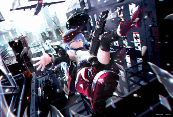 Картинка аниме оружие +техника +технологии девушка